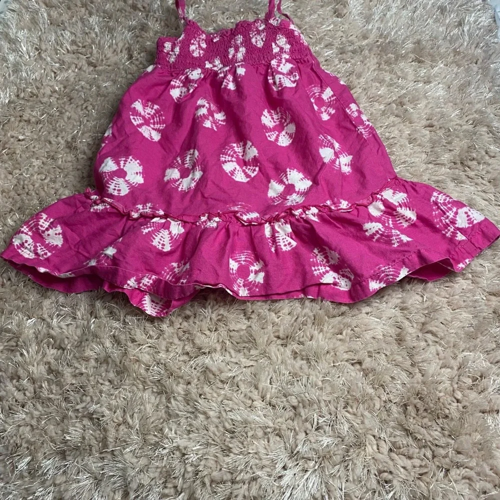 Faded Glory Sundress Girls 24M Pink Tie Dye Smocked Ruffle‎ Kidcore Fairycore